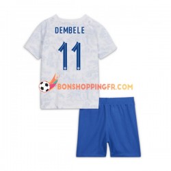 Maillot Extérieur France Dembele 11 Coupe du Monde 2022 Manches Courtes Jeune Enfant(+shorts)