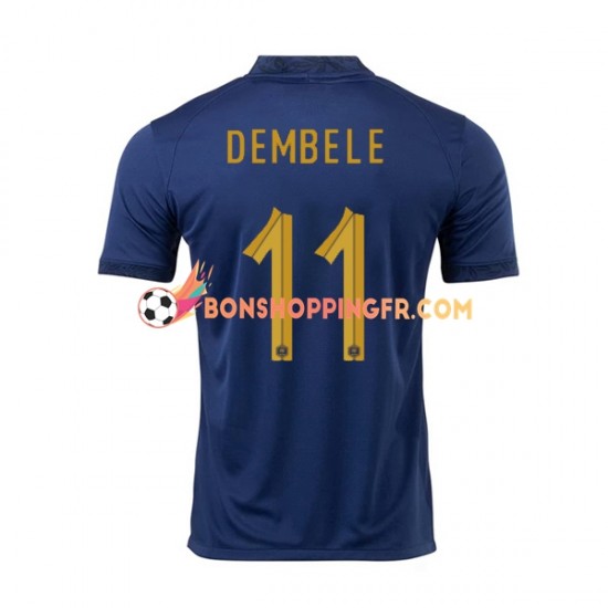 Maillot Domicile France Dembele 11 Coupe du Monde 2022 Manches Courtes Homme