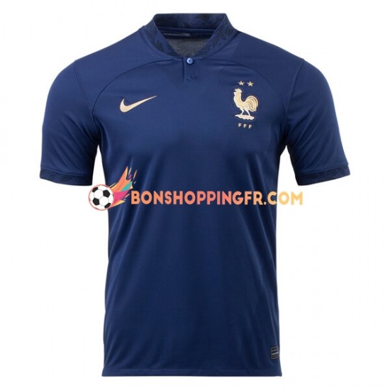 Maillot Domicile France Coupe du Monde 2022 Manches Courtes Homme