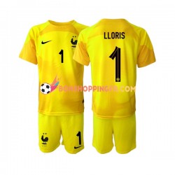 Maillot 3ème France Gardien Hugo Lloris 1 Coupe du Monde 2022 Manches Courtes Jeune Enfant(+shorts)