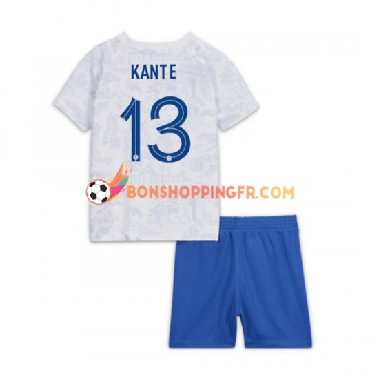 Maillot Extérieur France Kante 13 Coupe du Monde 2022 Manches Courtes Jeune Enfant(+shorts)