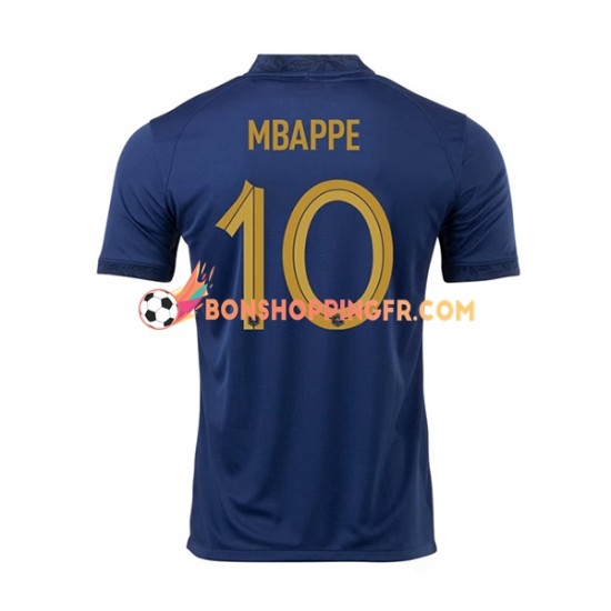 Maillot Domicile France Mbappe 10 Coupe du Monde 2022 Manches Courtes Homme