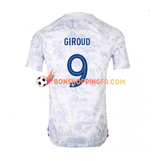 Maillot Extérieur France Olivier Giroud 9 Coupe du Monde 2022 Manches Courtes Homme