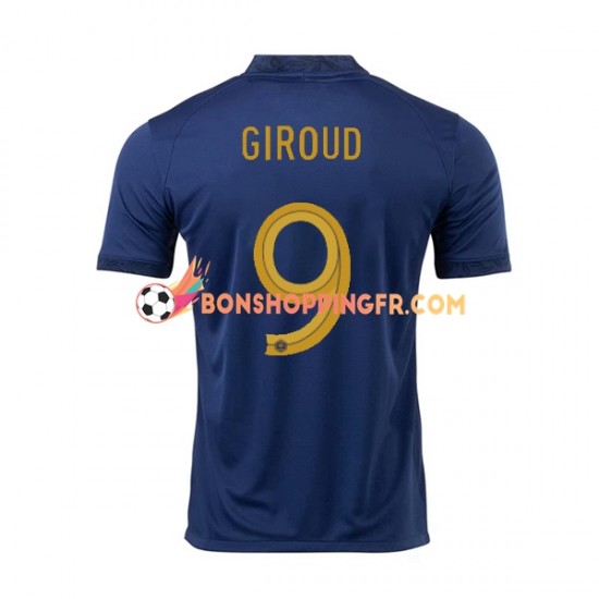 Maillot Domicile France Olivier Giroud 9 Coupe du Monde 2022 Manches Courtes Homme