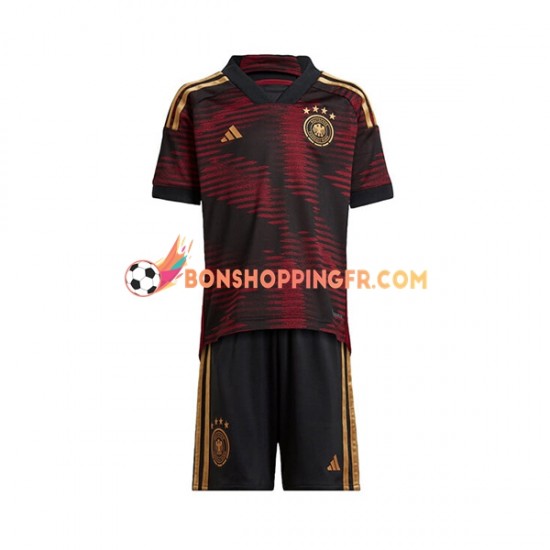 Maillot Extérieur Allemagne Coupe du Monde 2022 Manches Courtes Jeune Enfant(+shorts)