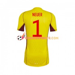 Maillot Extérieur Allemagne Gardien Manuel Neuer 1 Coupe du Monde 2022 Manches Courtes Homme