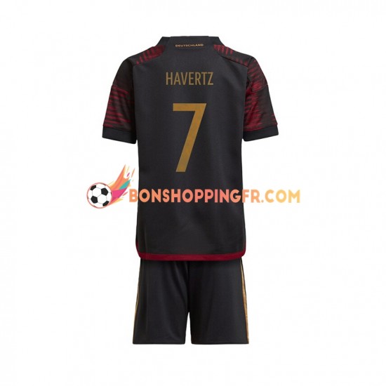 Maillot Extérieur Allemagne Havertz 7 Coupe du Monde 2022 Manches Courtes Jeune Enfant(+shorts)