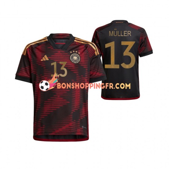 Maillot Extérieur Allemagne Thomas Muller 13 Coupe du Monde 2022 Manches Courtes Homme