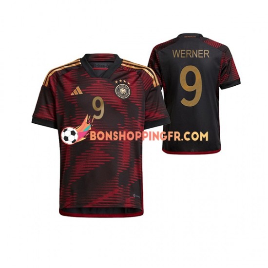 Maillot Extérieur Allemagne Timo Werner 9 Coupe du Monde 2022 Manches Courtes Homme