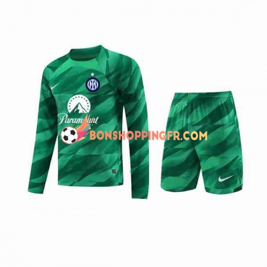 Maillot Extérieur Inter Milan Gardien 2023-2024 Manches Longues Jeune Enfant(+shorts)