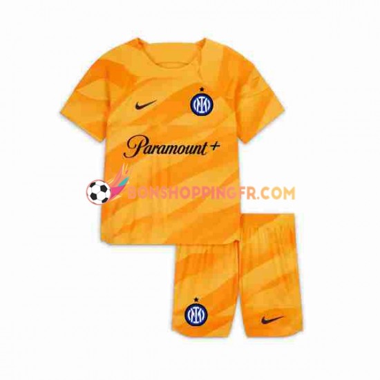 Maillot Domicile Inter Milan Gardien 2023-2024 Manches Courtes Jeune Enfant(+shorts)