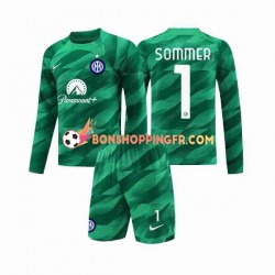 Maillot Extérieur Inter Milan Gardien Sommer 1 2023-2024 Manches Longues Jeune Enfant(+shorts)