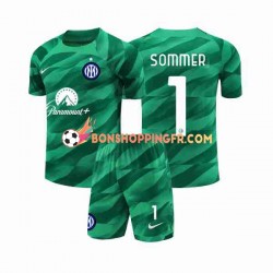 Maillot Extérieur Inter Milan Gardien Sommer 1 2023-2024 Manches Courtes Jeune Enfant(+shorts)
