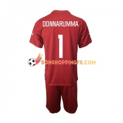 Maillot Extérieur Italie Gardien Donnarumma 1 2022-2023 Manches Courtes Jeune Enfant(+shorts)