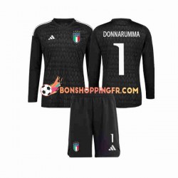 Maillot Extérieur Italie Gardien Donnarumma 1 2023 Manches Longues Jeune Enfant(+shorts)