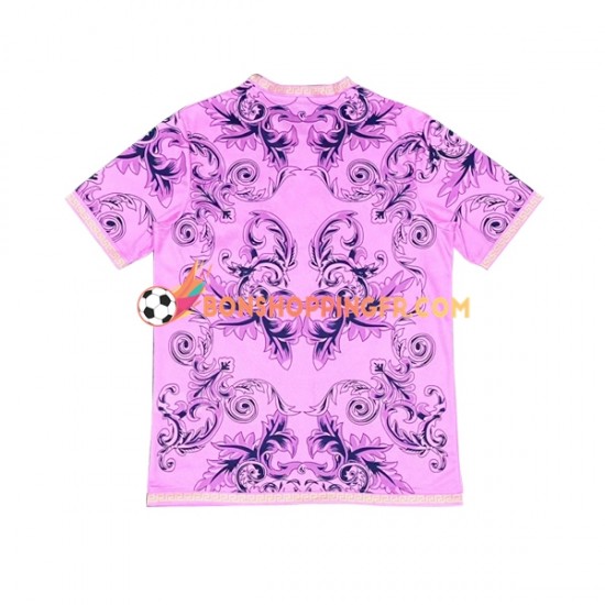 Maillot Italie Versace 2023-2024 Rose Manches Courtes Homme