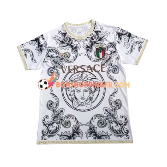 Maillot Italie Versace 2023-2024 Blanc Manches Courtes Homme