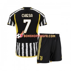Maillot Domicile Juventus Federico Chiesa 7 2023-2024 Manches Courtes Jeune Enfant(+shorts)