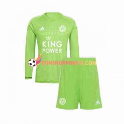 Maillot Extérieur Leicester City Gardien 2023-2024 Manches Longues Jeune Enfant(+shorts)