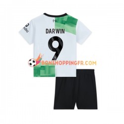 Maillot Extérieur Liverpool Darwin Nunez 9 2023-2024 Manches Courtes Jeune Enfant(+shorts)