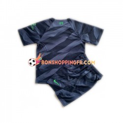 Maillot Extérieur Liverpool Gardien 2023-2024 Manches Courtes Jeune Enfant(+shorts)
