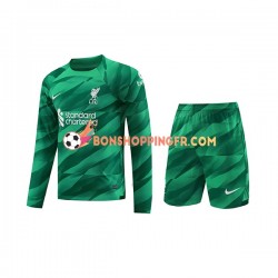 Maillot Domicile Liverpool Gardien 2023-2024 Manches Longues Jeune Enfant(+shorts)