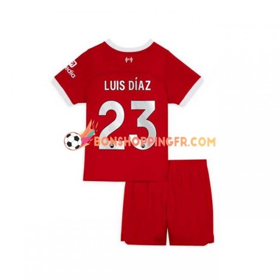Maillot Domicile Liverpool Luis Diaz 23 2023-2024 Manches Courtes Jeune Enfant(+shorts)
