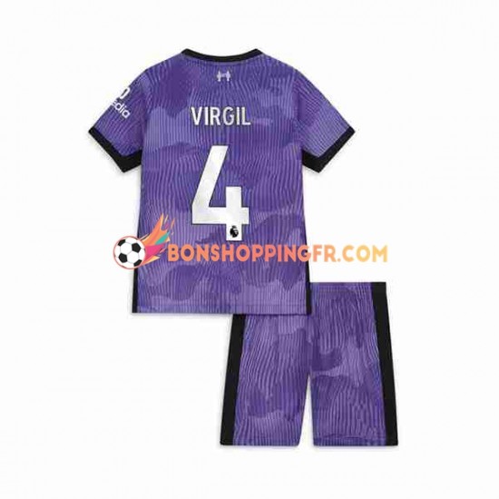 Maillot 3ème Liverpool Virgil van Dijk 4 2023-2024 Manches Courtes Jeune Enfant(+shorts)