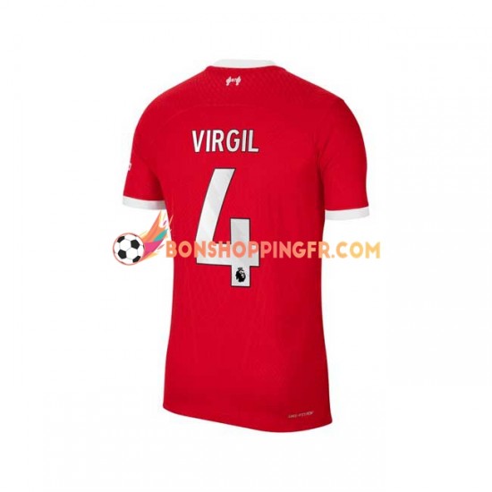 Maillot Domicile Liverpool Virgil van Dijk 4 2023-2024 Manches Courtes Homme