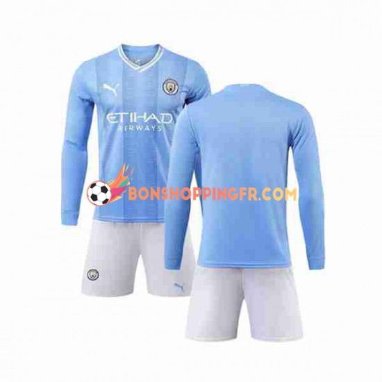 Maillot Domicile Manchester City 2023-2024 Manches Longues Jeune Enfant(+shorts)