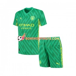 Maillot Domicile Manchester City Gardien 2023-2024 Manches Courtes Jeune Enfant(+shorts)