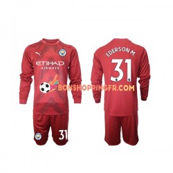 Maillot Domicile Manchester City Gardien Ederson M 31 2022-2023 Manches Longues Jeune Enfant(+shorts)