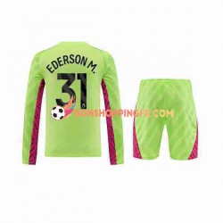 Maillot 3ème Manchester City Gardien Ederson Moraes 31 2023-2024 Manches Longues Jeune Enfant(+shorts)