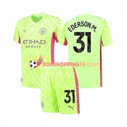 Maillot 3ème Manchester City Gardien Ederson Moraes 31 2023-2024 Manches Courtes Jeune Enfant(+shorts)