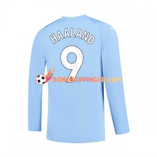 Maillot Domicile Manchester City Haaland 9 2023-2024 Manches Longues Homme