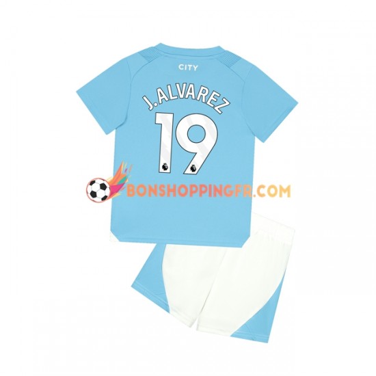 Maillot Domicile Manchester City J. ALVAREZ 19 2023-2024 Manches Courtes Jeune Enfant(+shorts)