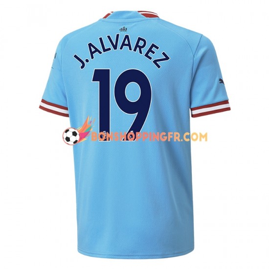 Maillot Domicile Manchester City J. ALVAREZ 19 2022-2023 Manches Courtes Homme