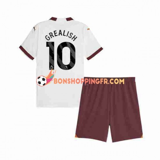 Maillot Extérieur Manchester City Jack Grealish 10 2023-2024 Manches Courtes Jeune Enfant(+shorts)