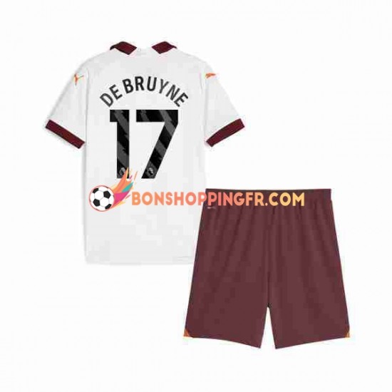 Maillot Extérieur Manchester City Kevin De Bruyne 17 2023-2024 Manches Courtes Jeune Enfant(+shorts)