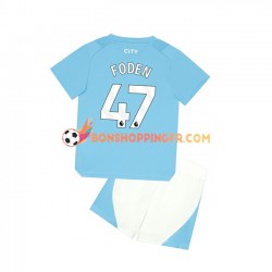 Maillot Domicile Manchester City Phil Foden 47 2023-2024 Manches Courtes Jeune Enfant(+shorts)