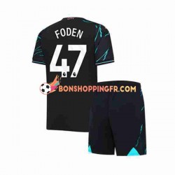Maillot 3ème Manchester City Phil Foden 47 2023-2024 Manches Courtes Jeune Enfant(+shorts)