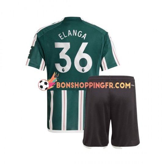 Maillot Extérieur Manchester United Anthony Elanga 36 2023-2024 Manches Courtes Jeune Enfant(+shorts)