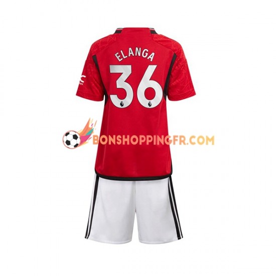 Maillot Domicile Manchester United Anthony Elanga 36 2023-2024 Manches Courtes Jeune Enfant(+shorts)