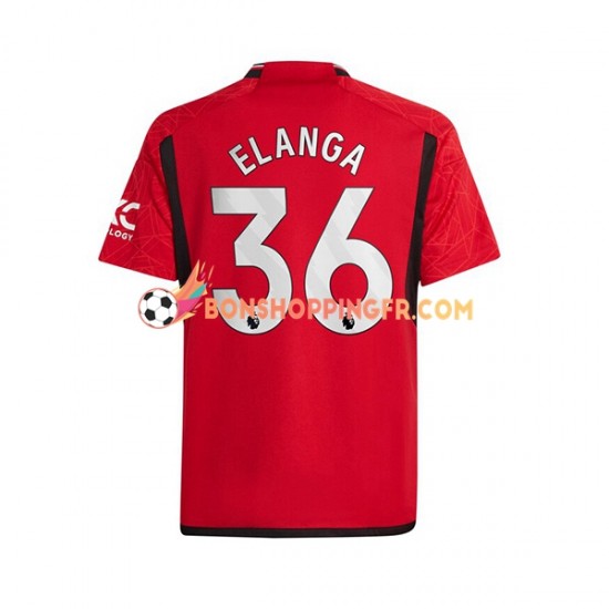 Maillot Domicile Manchester United Anthony Elanga 36 2023-2024 Manches Courtes Homme