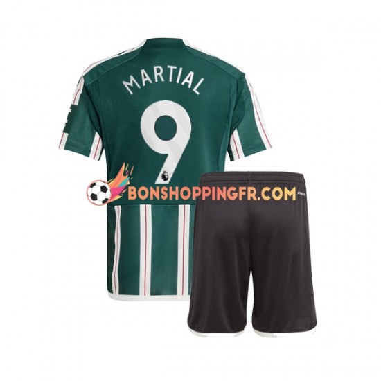 Maillot Extérieur Manchester United Anthony Martial 9 2023-2024 Manches Courtes Jeune Enfant(+shorts)