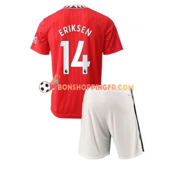 Maillot Domicile Manchester United Christian Eriksen 14 2022-2023 Manches Courtes Jeune Enfant(+shorts)