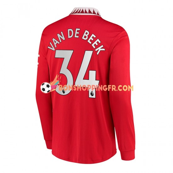 Maillot Domicile Manchester United Donny van de Beek 34 2022-2023 Manches Longues Homme
