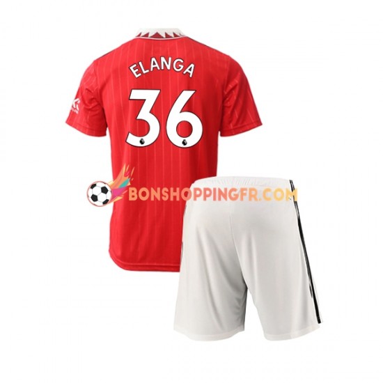 Maillot Domicile Manchester United Elanga 36 2022-2023 Manches Courtes Jeune Enfant(+shorts)