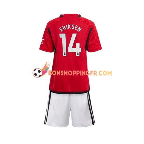 Maillot Domicile Manchester United Eriksen 14 2023-2024 Manches Courtes Jeune Enfant(+shorts)