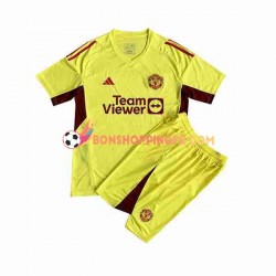 Maillot Extérieur Manchester United Gardien 2023-2024 Manches Courtes Jeune Enfant(+shorts)